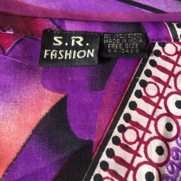 Kaftan dress with matching wood necklace feather and boho print OSFM - Picture 9 of 9